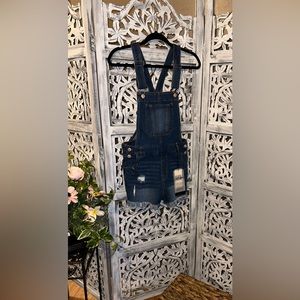Blue jean short overalls new small